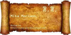 Mika Mariann névjegykártya